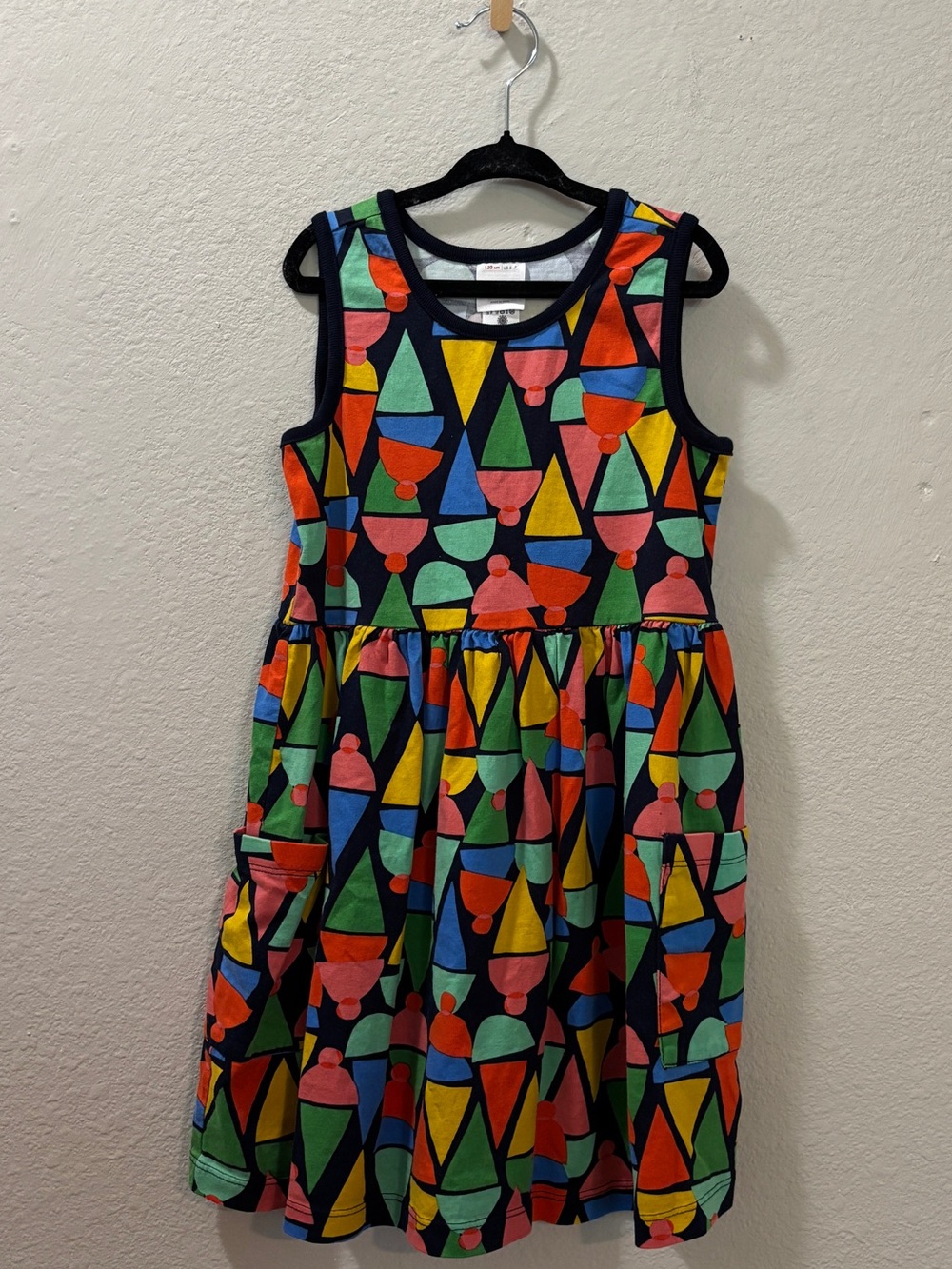Hanna Andersson Sleeveless Colorful Geometric Ice Cream Printed Dress Size 6-7